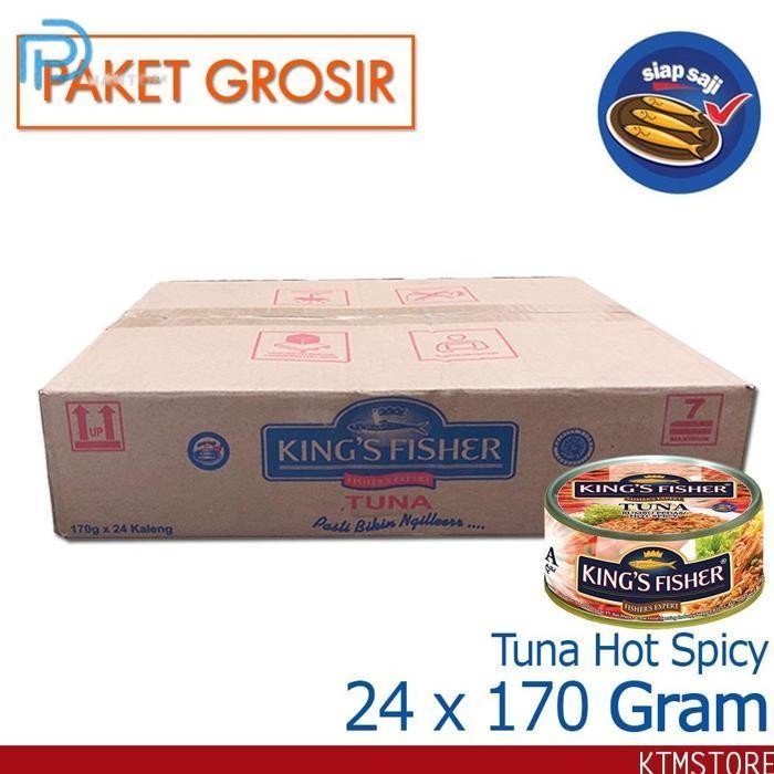 

BARU KTMSTORE PAKET 24 PCS KING'S FISHER TUNA CANNED HOT SPICY DAGING TUNA MAKANAN KALENG 170G