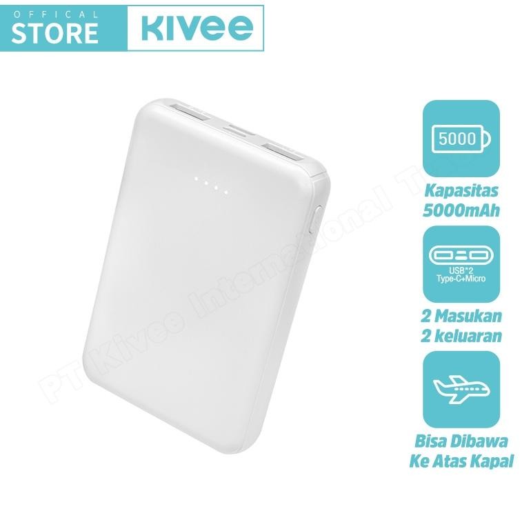 KIVEE Powerbank Mini Portabel Ultra Tipis Fast Charging Lightning 5000 mAh Garansi Asli 1 Tahun
