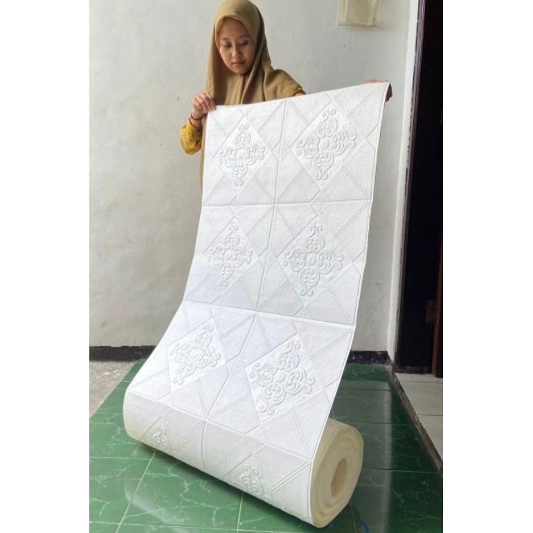 Roll Wallpaper dinding 3D Motif Bunga kawung / Batik Kawung