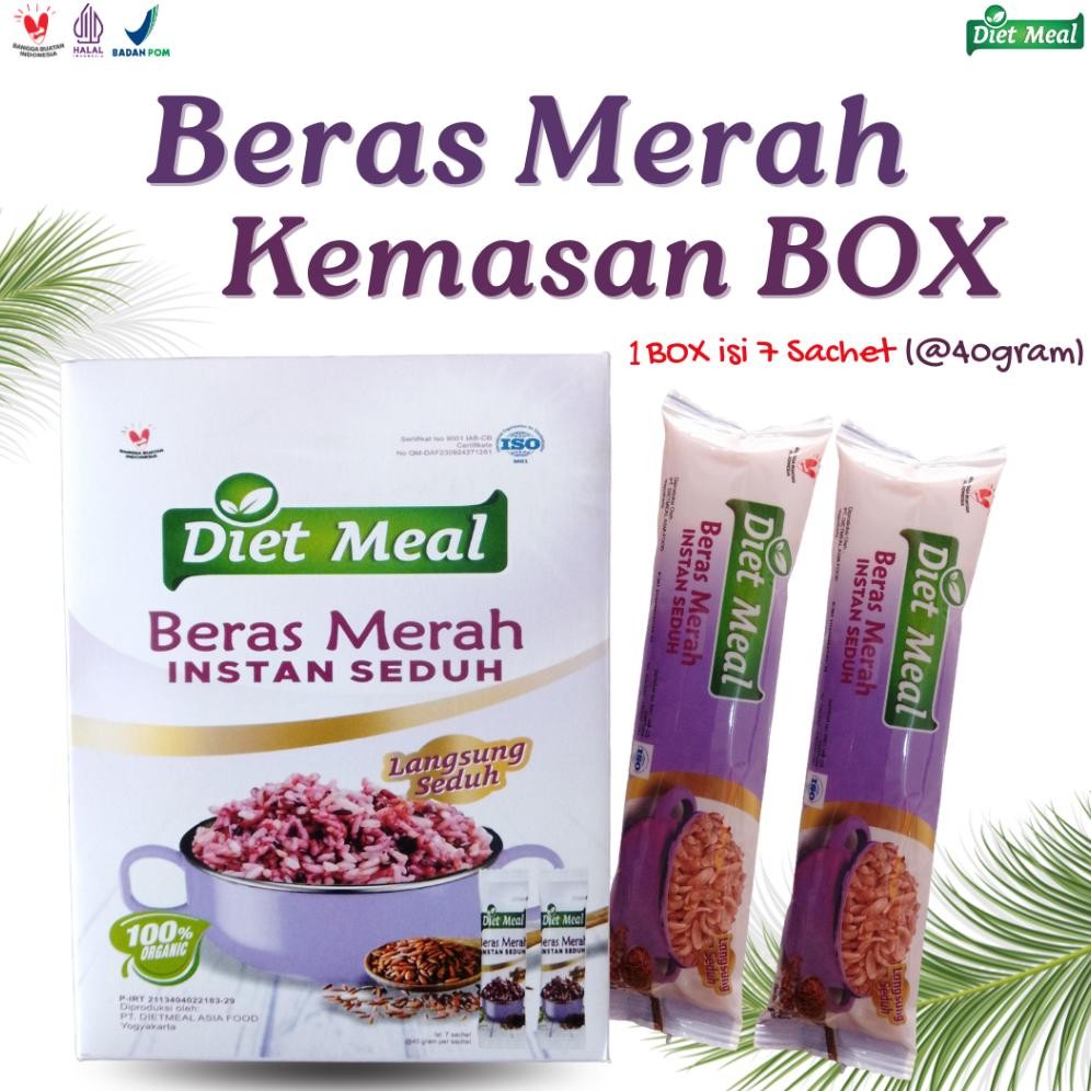 

Beras Merah + Porang Instan Seduh kemasan DUS BOX isi 7 sacet