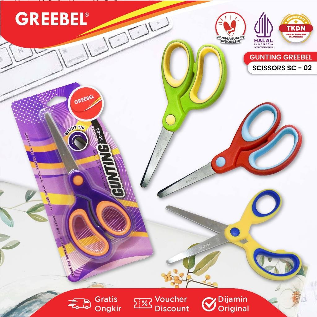 

GREEBEL Gunting Scissor Karakter Lucu (SC-02) / Gunting Sekolah Mini Stainless Anti Karat Nyaman Digunakan