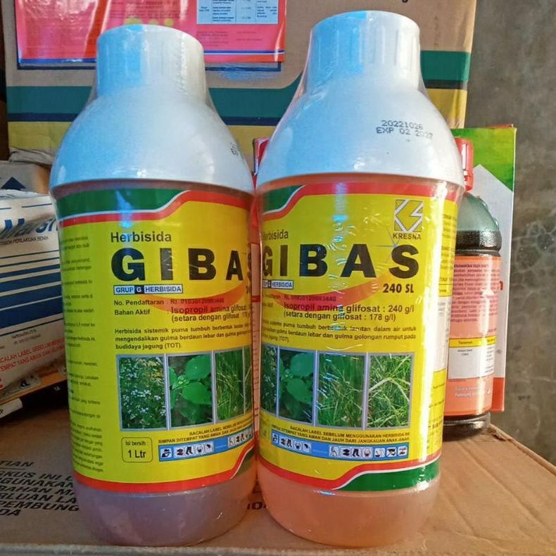 TERLARIS Gibas 240 SL kemasan 1 liter, Obat rumput, herbisida sistemik, seperti Roundup Siap kirim