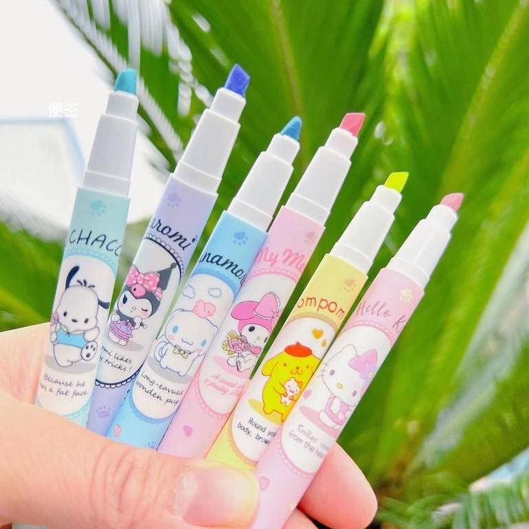 

KEKINIAN STABILO HIGHLIGHTER 6IN1 KARAKTER SANRIO SPIDOL WARNA WARNI JURNAL DIARY MURAH TERLARIS