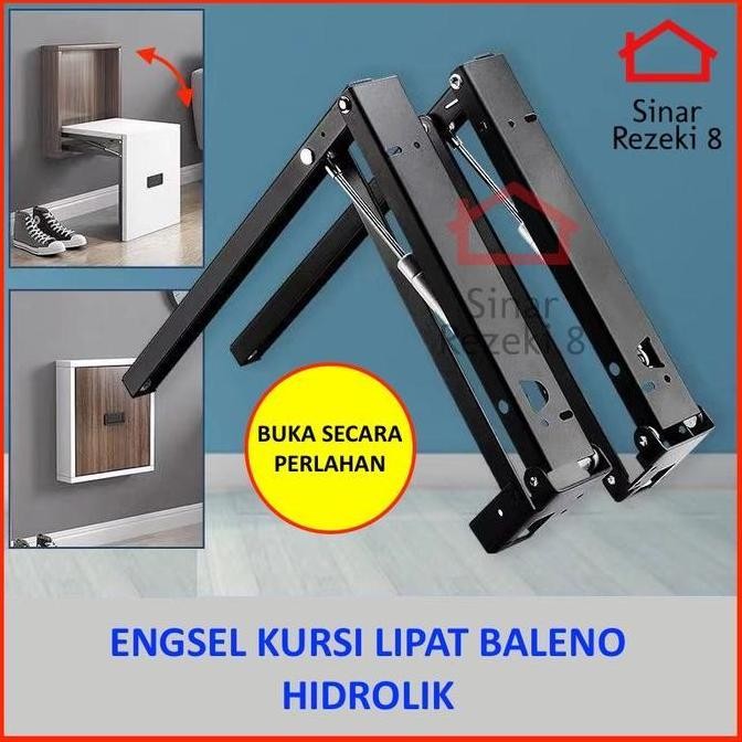 Engsel Kursi Lipat HIDROLIK / Dinding Lemari Sepatu Tarik Hemat Ruang