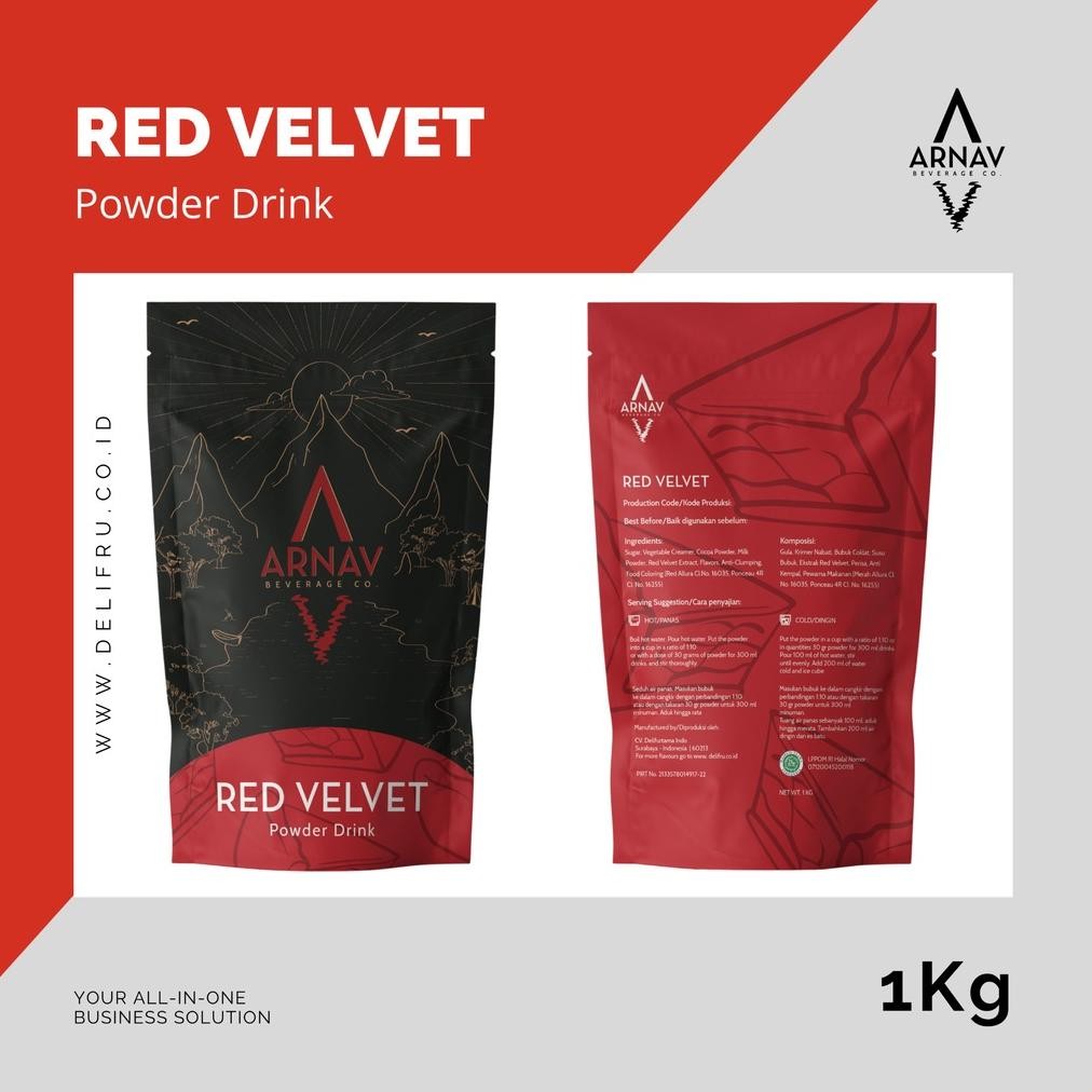 

1Kg Powder Drink Red Velvet Arnav - Minuman Bubuk Red Velvet Premium (Baru)