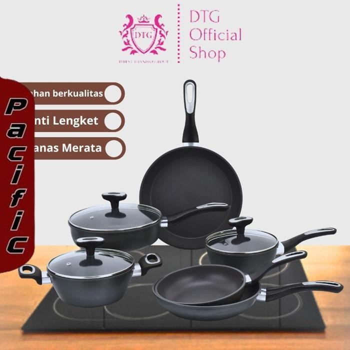 Promo Dtg Panci Kaca Hitam Anti Lengket Panas Merata Et Panci Wajan 6In1 Set Wajan Dan Panci Anti Le