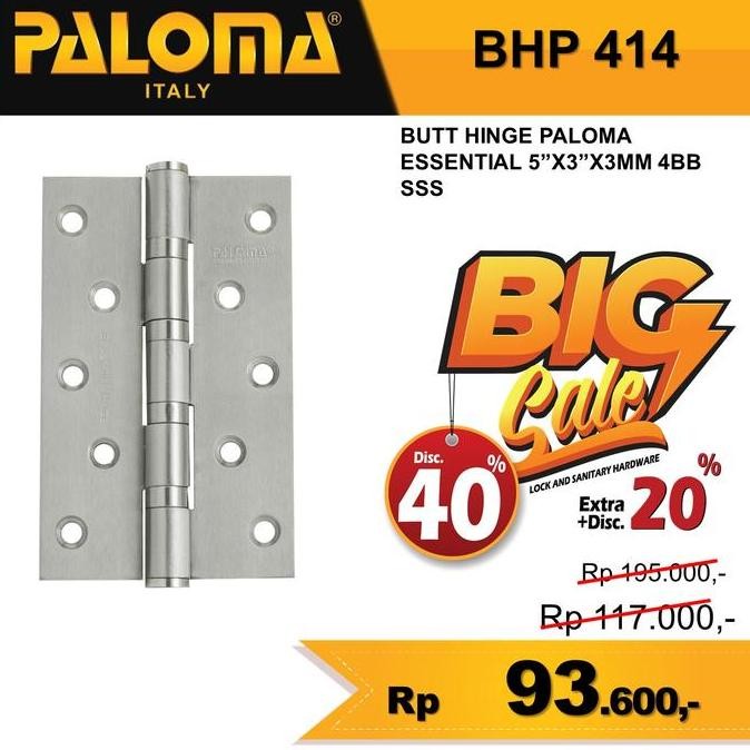 Engsel Pintu 5 inch 3mm PALOMA Stainless BHP 414