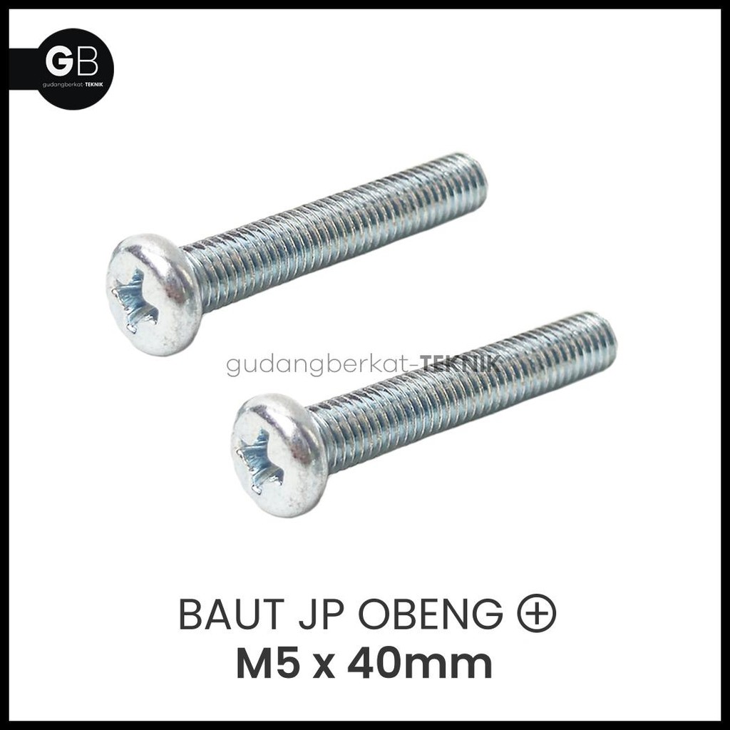 BAUT JP 5X40 PAN HEAD / JP M5X40 KEPALA OBENG PLUS M5 X 40