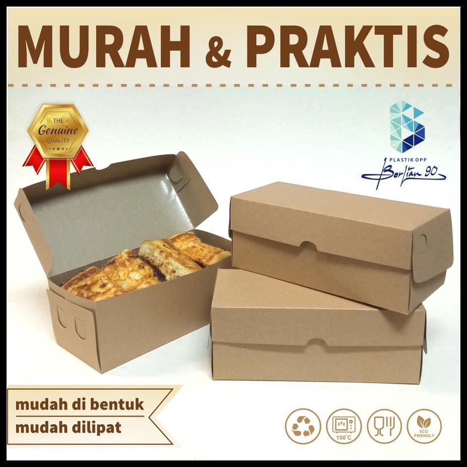 

KARDUS ROTI BAKAR BAHAN KRAFT TEBAL ISI 50 PCS UK 21 X 8,5 X 9,5 CM / KOTAK SNACK ROTI BAKAR