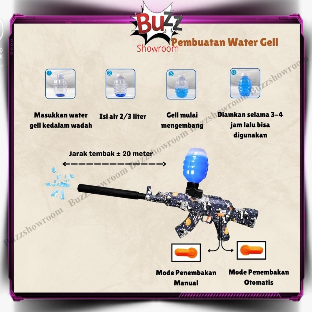 Tangguh Tembakan Anak Wgg Assault Rifle Water Gel Blaster Mainan Scarl Gun Watergel