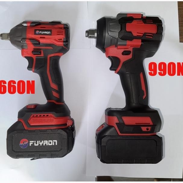 FUYAON Cordless Impact Wrench 990N Impact Baterai Mesin Bor 48V Impact Wrench Spanner Sets Impact Wr