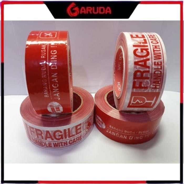 

Promo Rejeki 9393 - New Lakban Fragile 45Mmx200Yard Printing Hoki Tape 4 In 1_____033 --24 + 1 Roll