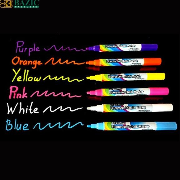 

Original Bazic Fluorescent Chalk Marker - Spidol Kaca / Plastik / White & Blackboard Kualitas Tertinggi