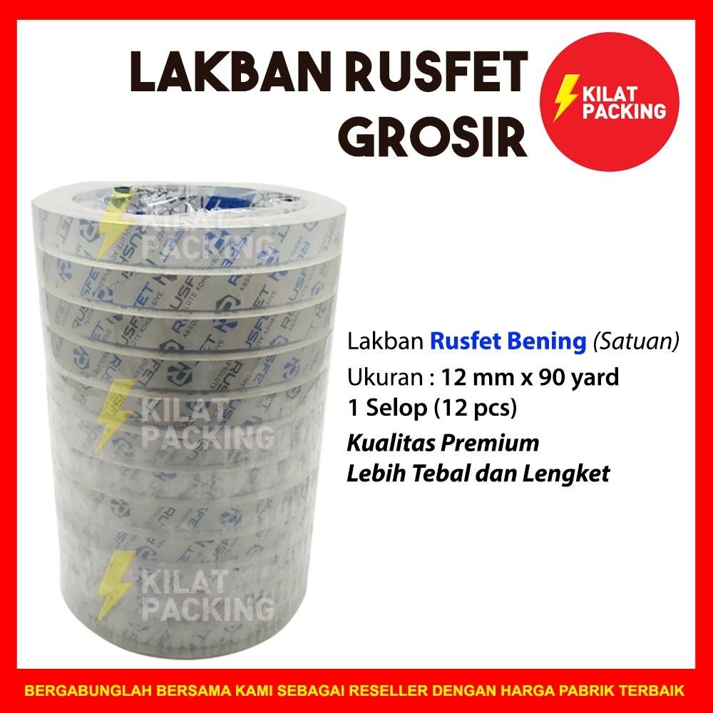 

Lakban Bening Rusfet 0.5 Inch (12Mm) - Clear Premium 72Yard Selop