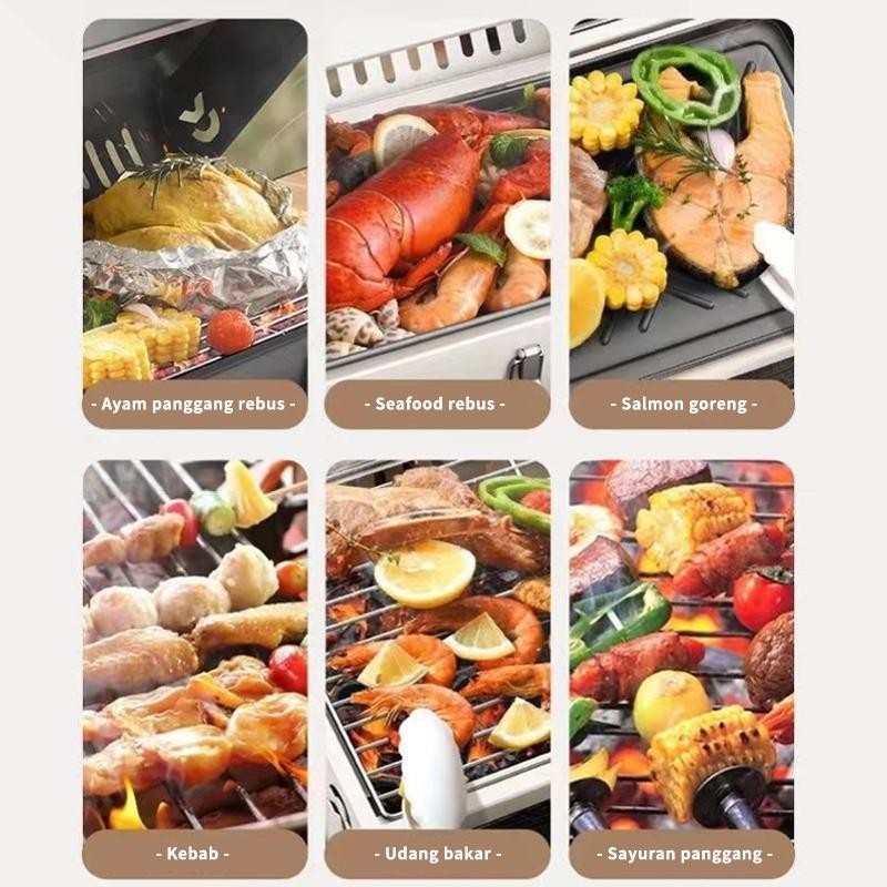 Portable Camping Grill / Panggangan Bbq / Peralatan Berkemah / Pemanggang Camping Pakai Arang / Alat