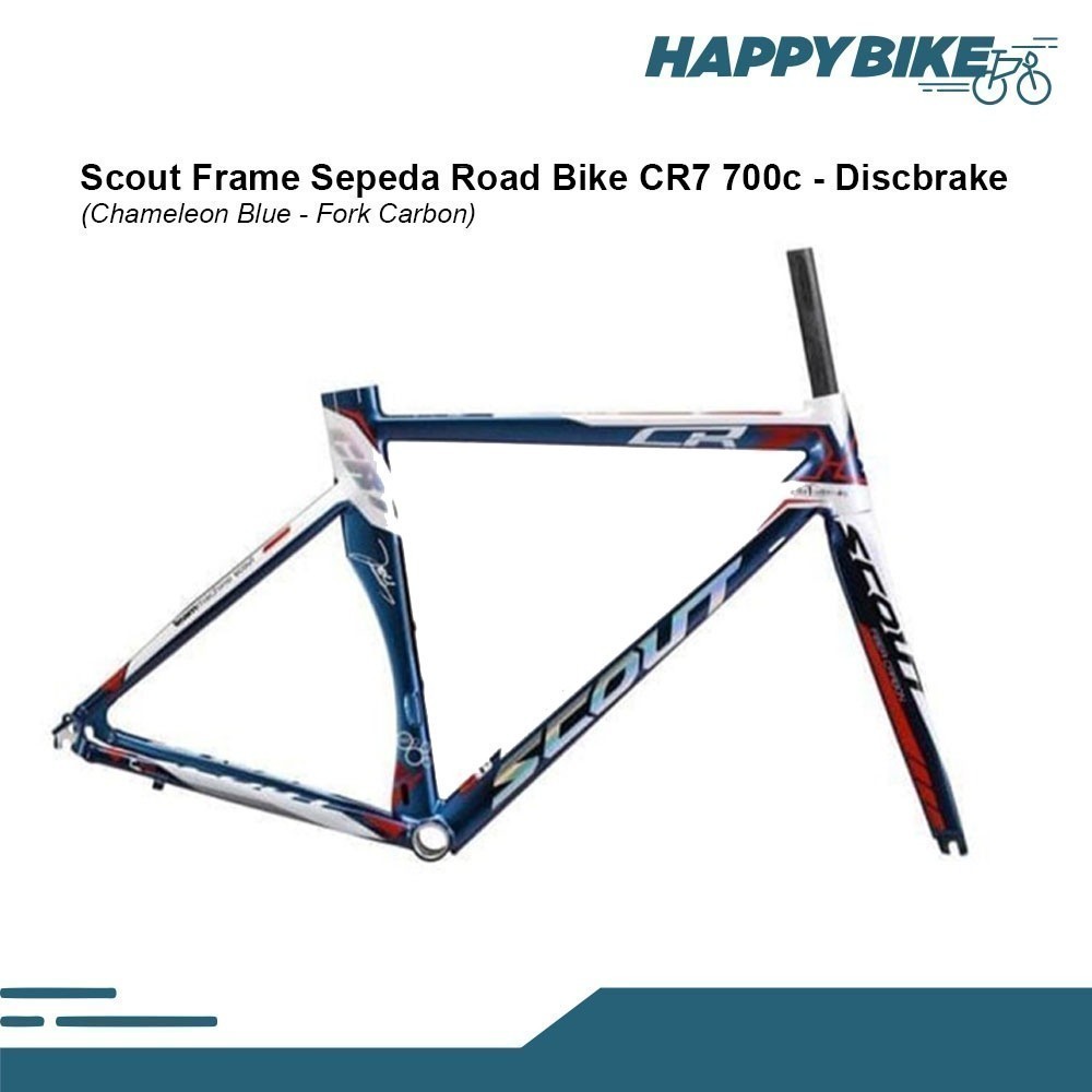HAPPY BIKE FRAME RANGKA SEPEDA ROADBIKE SCOUT CR7 Discbrake 700c - Chameleon Blue, 50