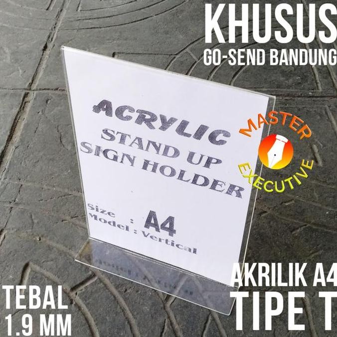 

TERMURAH Akrilik A4 Tipe T / Stand Up Vertical Acrylic Sign Holder