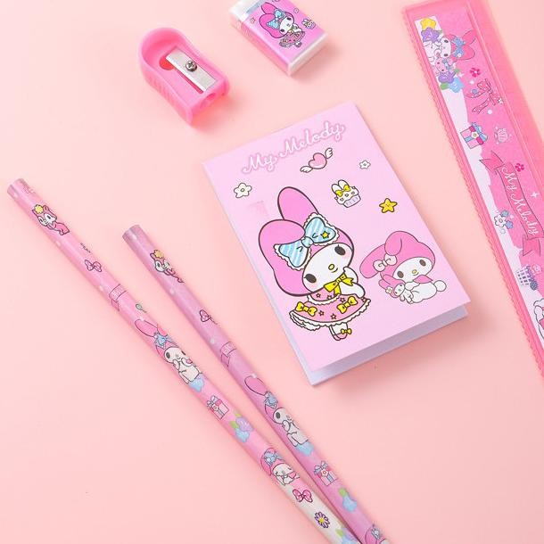 

Nikmati Set Alat Tulis Isi Tempat Pensil 7 In 1 , Buku Catatan Mini, Pensil, Rautan, Penghapus Dan Penggaris