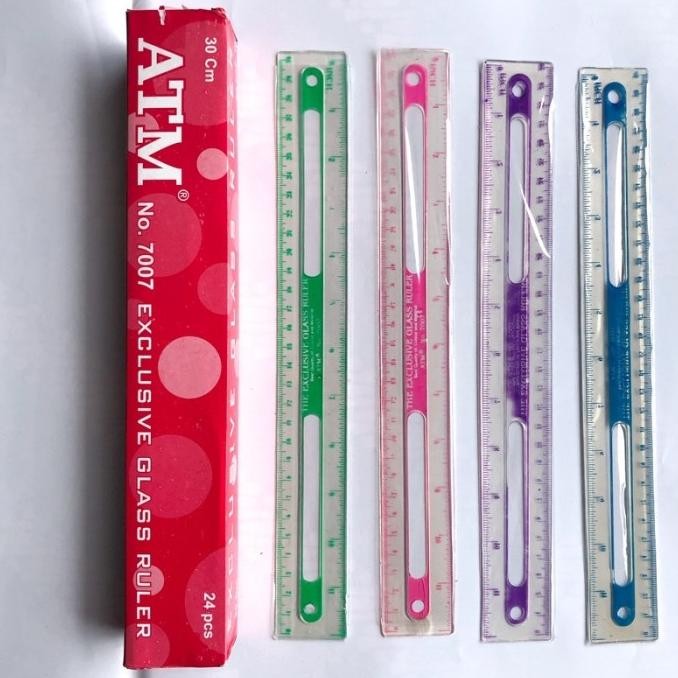 

Simplicity Penggaris Atm 30 Cm Plastik Mika Isi 1 Box 24 Pcs / Penggaris Atm Bening Murah