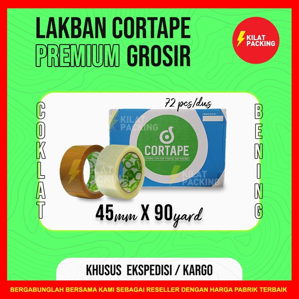 

Lakban / Plakban Cortape Ekonomis Ukuran 45 Mm X 90 Yard Termurah Per Dus