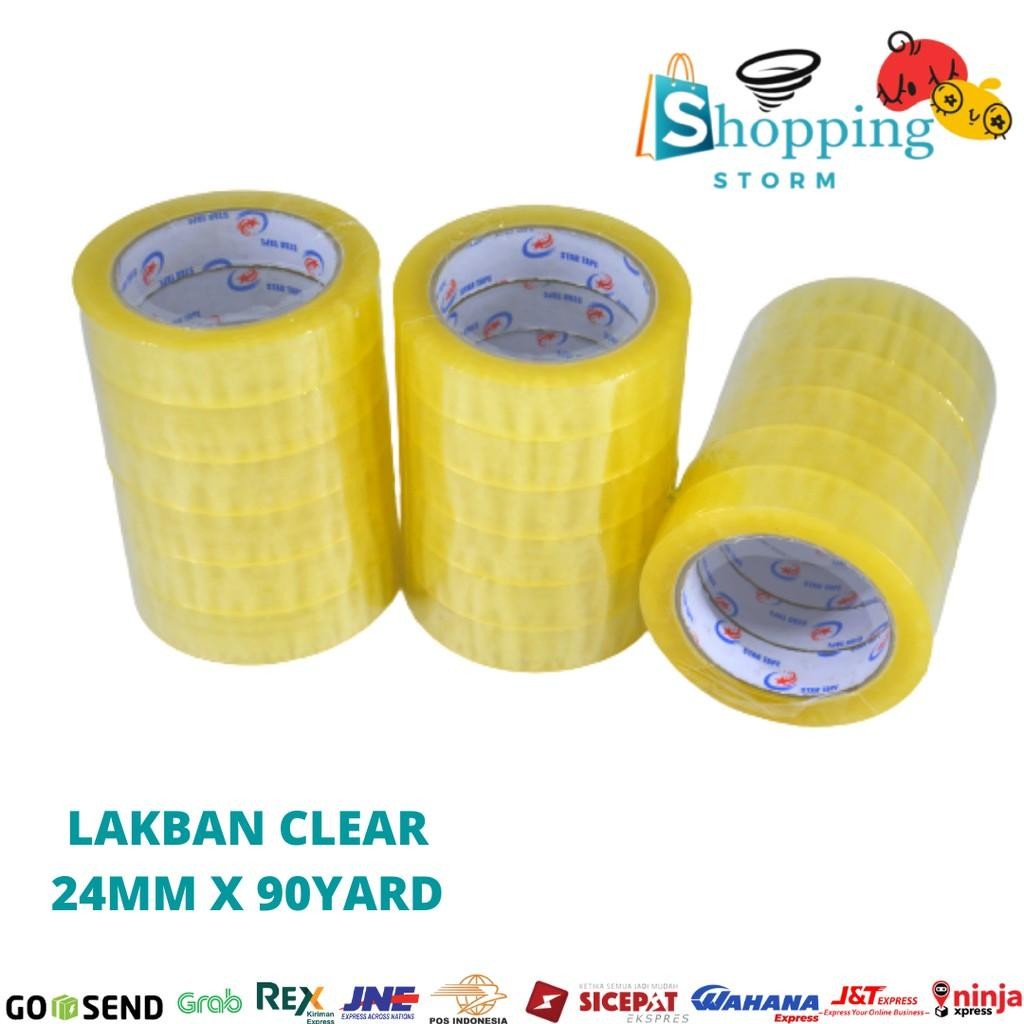 

Lakban Bening Star Tape Isolasi Bening Selotip Sedang 24Mm X 90 Yard