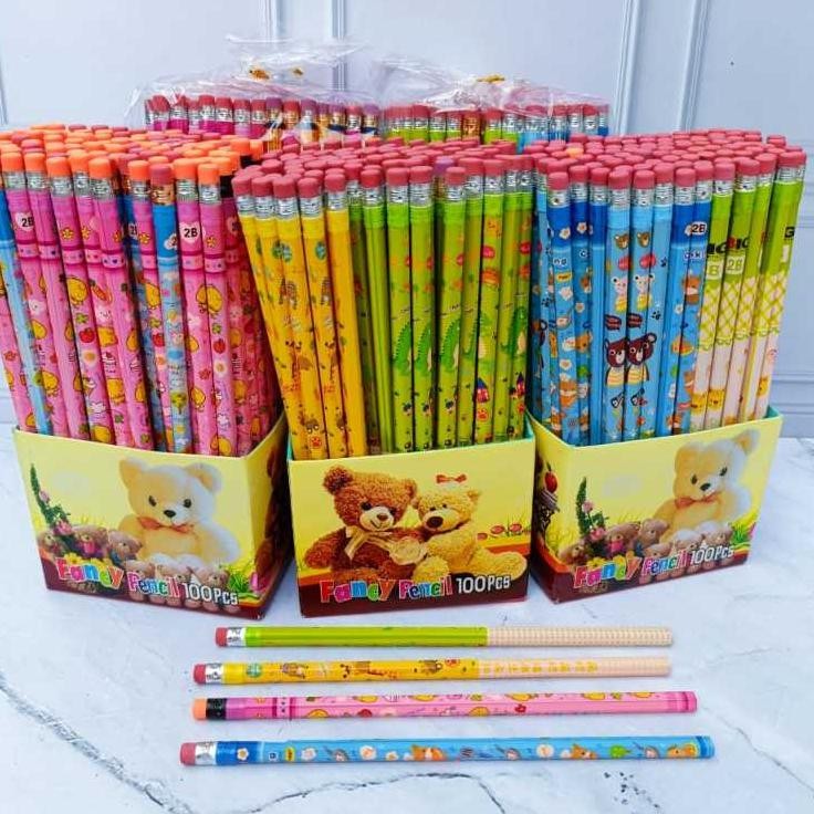 

Berkualitas Promo Isi 50 / 25 Pcs Pensil 2B Karakter Fancy Ada Penghapus