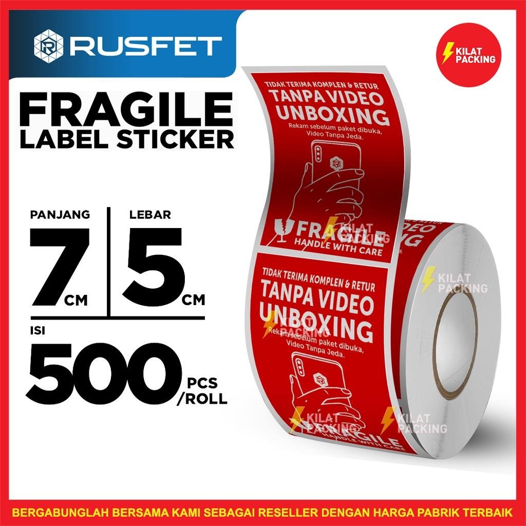 

Sticker Unboxing Fragile Rusfet Label Wajib Video Unboxing Stiker Online Shop Murah 500Pcs Per Roll