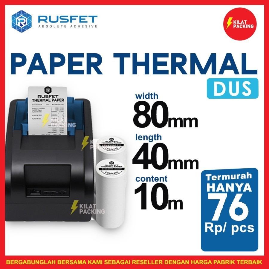 

Kertas Struk Kasir Thermal Paper Thermal 80X40Mm Rusfet Dus Ojol