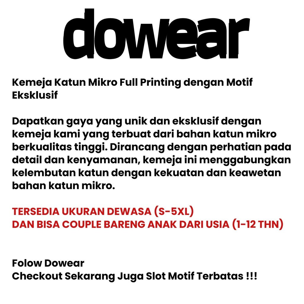 Dowear Baju Shirt Kemeja Motif Pria Wanita Unik Bermotif Kekinian Oversize Jumbo Kubus Abstrak 141