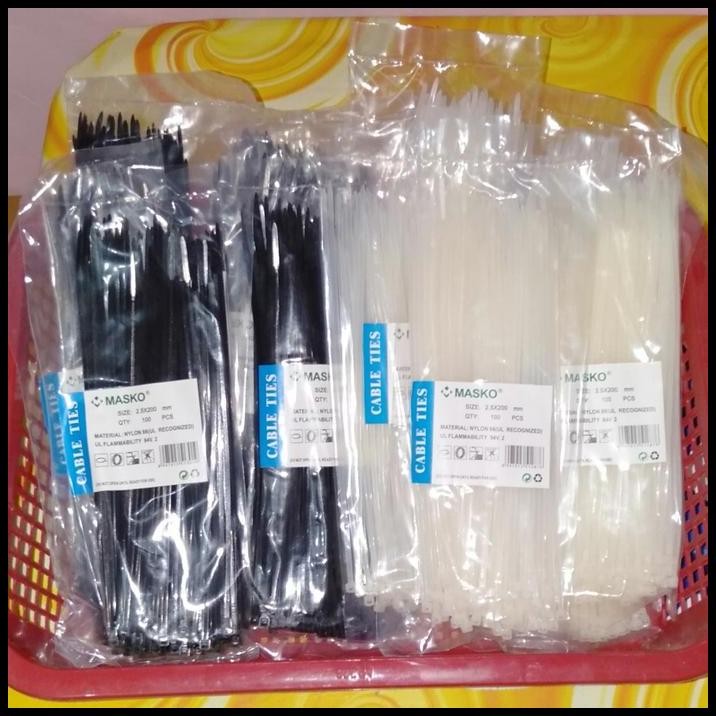 

Tali Ties Masko 2,5X200 Mm Isi (100 Pcs) Tali Plastik Serba Guna.