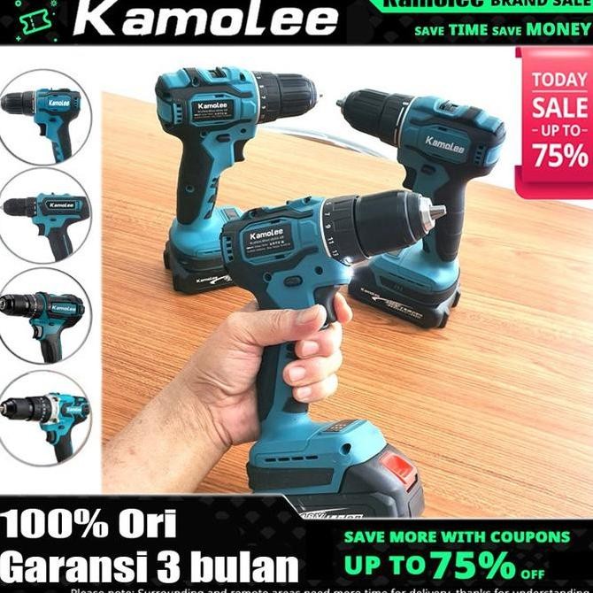 Promo | Kamolee 18V Mesin Bor Cordless 10Mm/13Mm/Elektrik Drill/Brushless
