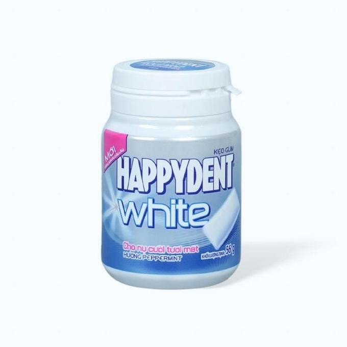 

Produk Unggulan] Happydent Cool White Chewing Gum / Permen Karet Rasa Mint 61.6GR