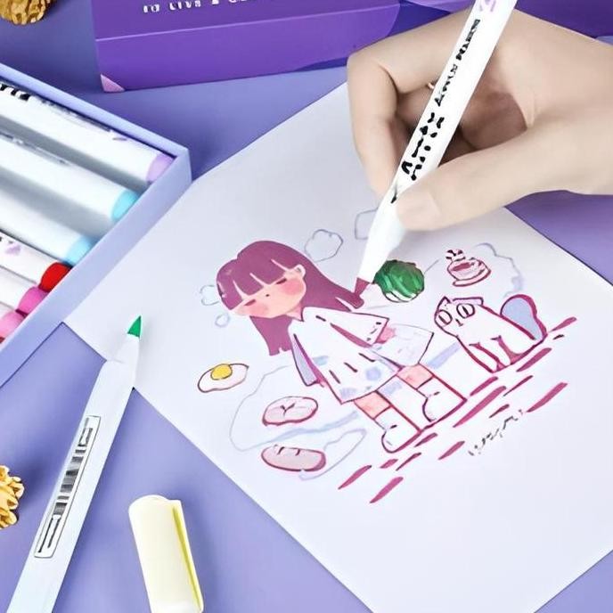 

Hot Sale !!! Arrtx Spidol Warna Permanen Acrylic Paint Markers Set 30 Colors