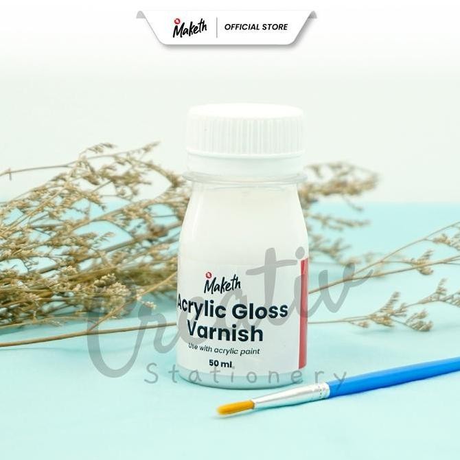 

New Collection !!! Maketh Acrylic Varnish Vernish Glossy Finisher Cat Akrilik 50 Ml Pa-50Agv