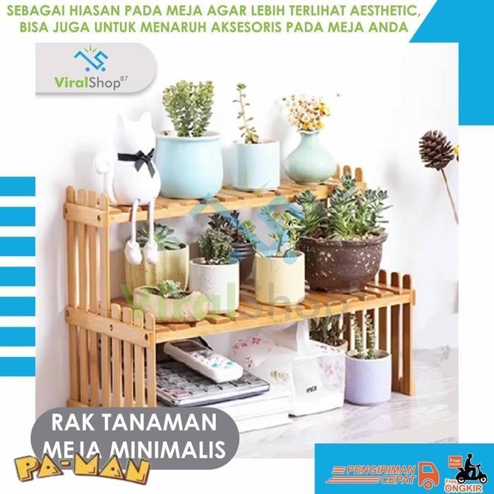 NEW RAK POT BUNGA PALSU SUSUN STANDING HIASAN RAK TANAMAN MEJA MINIMALIS