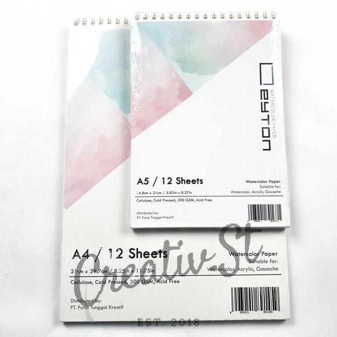 

Segera Miliki !!! Leyton Watercolor Book Spiral Buku Lukis Cat Air A4 300 Gsm Cold Pressed 12 Sheet