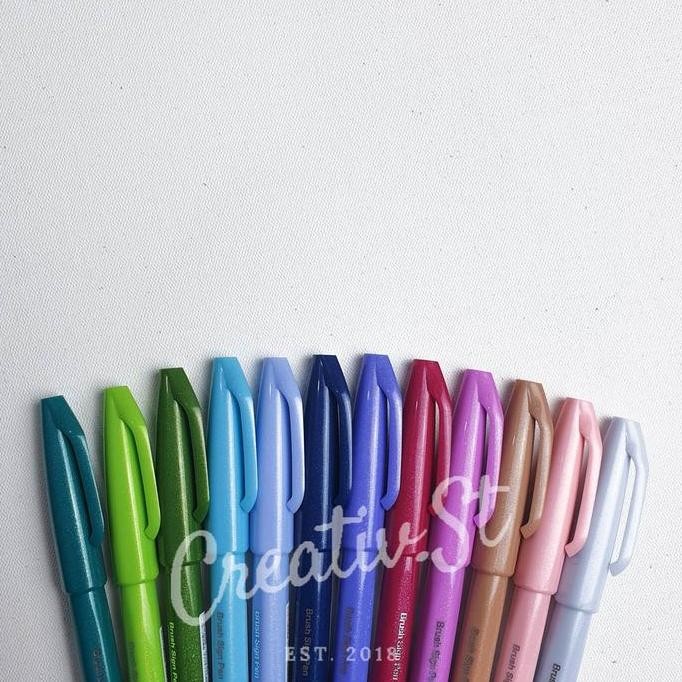 

Termurah !!! Pentel Fude Touch Brush Sign Pen Spidol Kaligrafi Ses-15C Stationery New Color (1 Pcs)