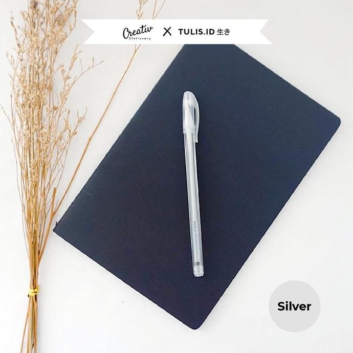 

Termurah !!! [Tulis.Id Iki] Gelly Pen Silver White Gold Pulpen Color Ink 0.8 Mm