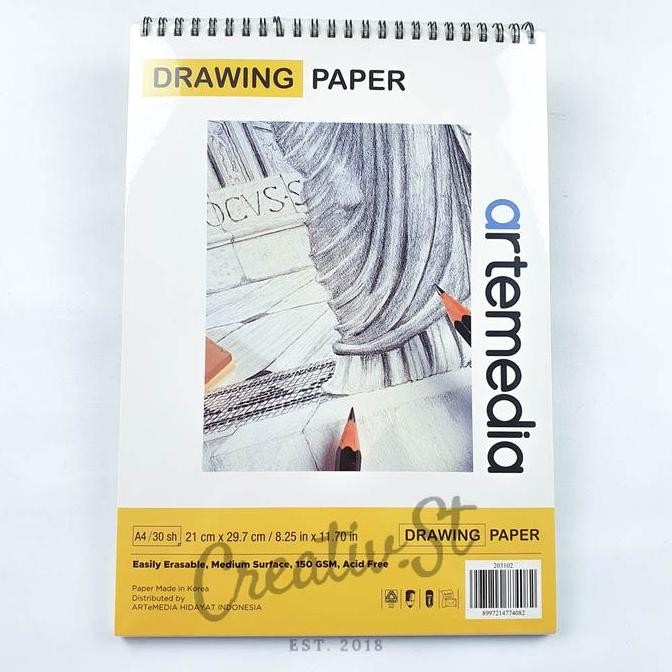 

Spot Barang !!! Artemedia Buku Sketsa Gambar A4 30 Halaman 150 Gsm Drawing Book Pencil Charcoal Arang 21 Cm X 30 Cm