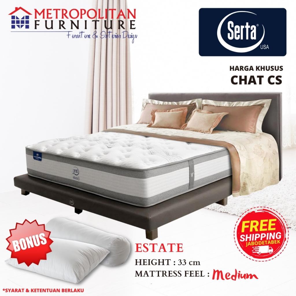 Springbed Serta Estate Full Set Kasur Spring Bed Matras
