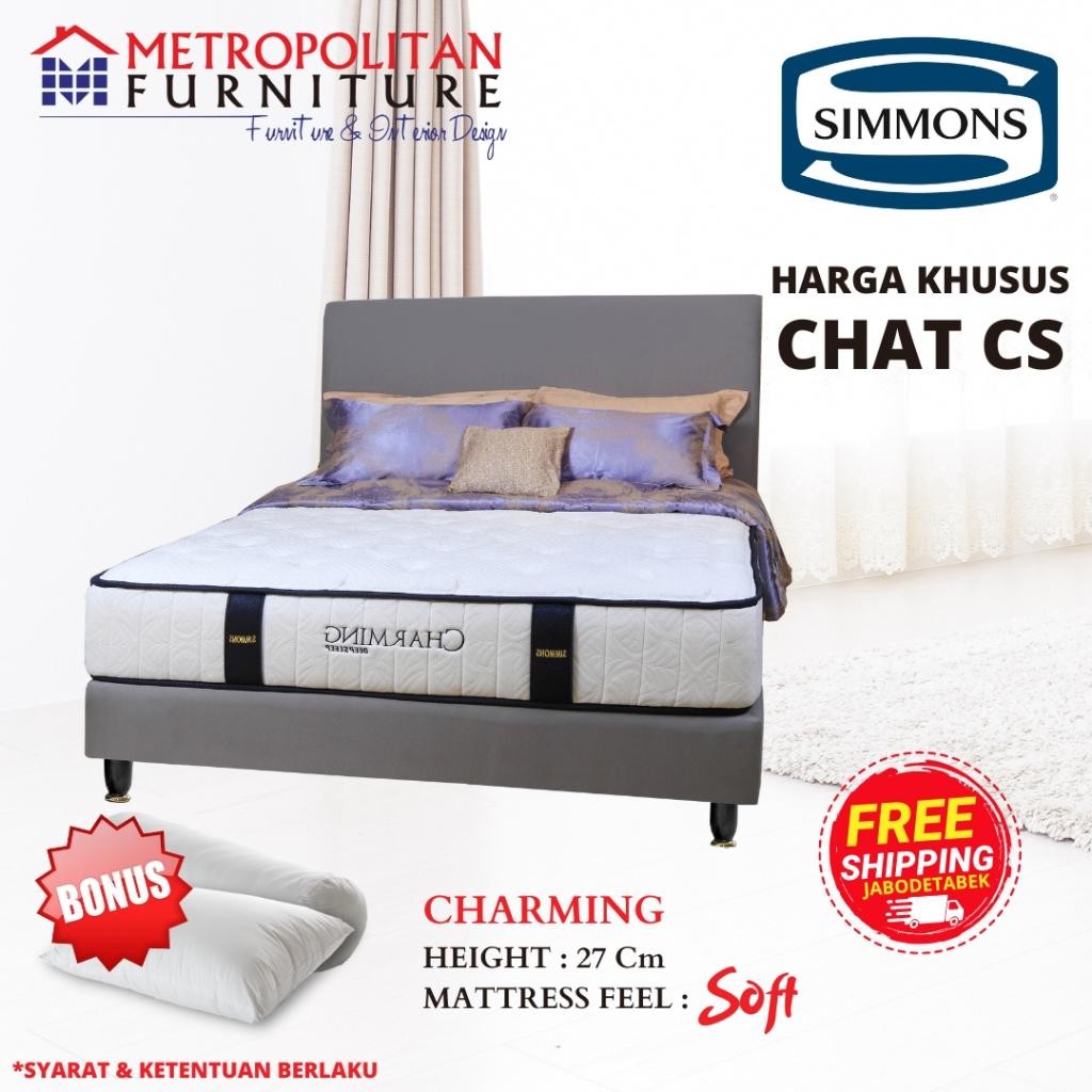 Springbed Simmons Charming Full Set / Kasur Spring Bed Simmons Matrass