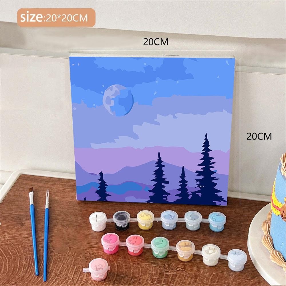 

Ready Stock-Cod Diy Painting Kit 20X20Cm Nature Series / Aesthetic Canvas Paint Kit Digital