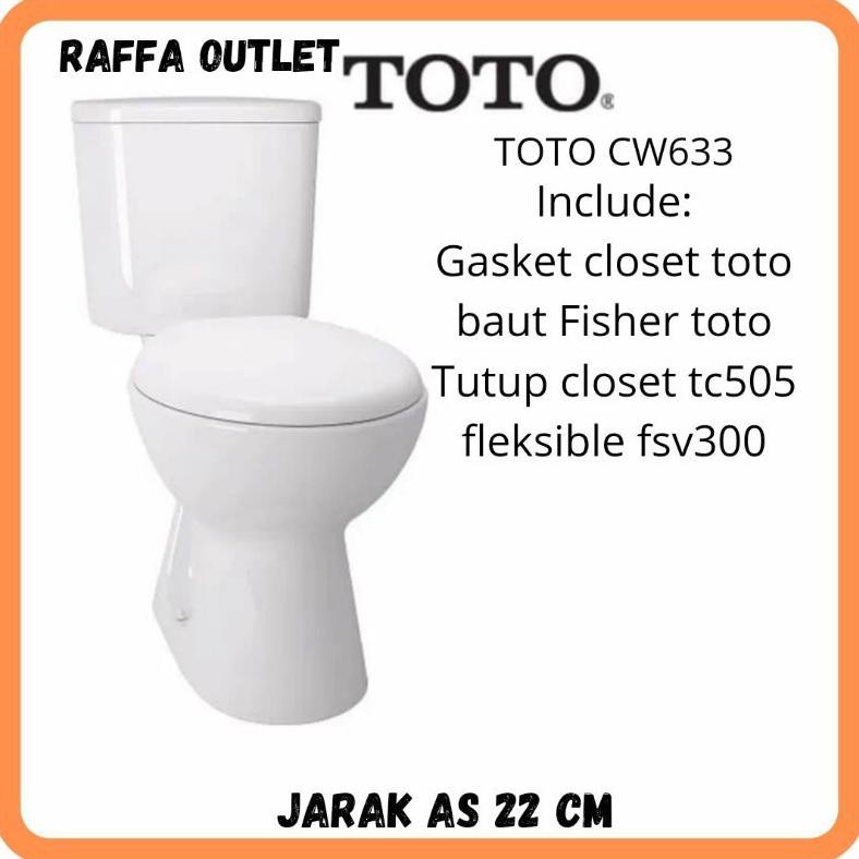 NEW paket lengkap Closet duduk toto cw633j / kloset duduk toto cw633j