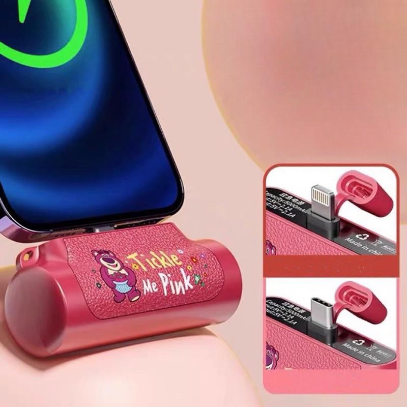 Mini Portable Capsule Power Bank 5000Mah Type C/Ios Fast Charge Power