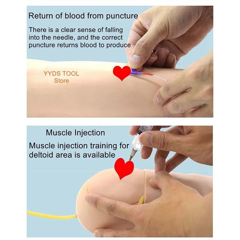 1 Set Manekin Lengan Infus Manekin Medis Silikon Manekin Lengan Manekin Tangan Infus Latihan Infus S