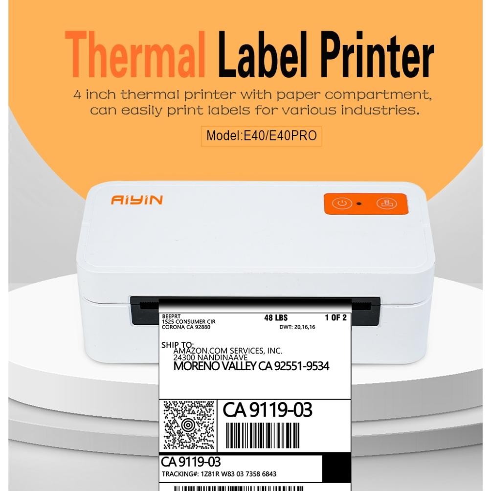 ''Terlaris" Aiyin E40 Pro - Printer Bare Thermal Label Resi Pengiriman 110Mm Online Shop 4 Inch Comp
