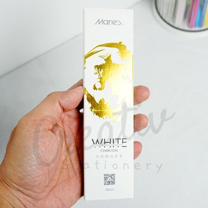 

Spot Barang !!! Maries Pensil Arang Putih White Charcoal Drawing Pencils C7302-W