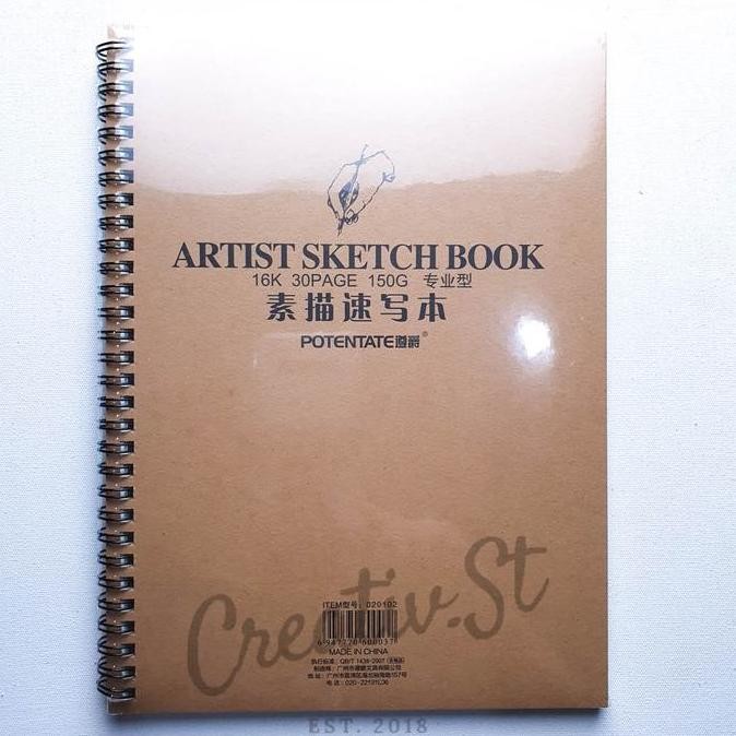 

Spot Barang !!! Potentate Spiral Sketch Book Buku Sketsa 30 Sheets 26 Cm X 19 Cm 150 Gsm