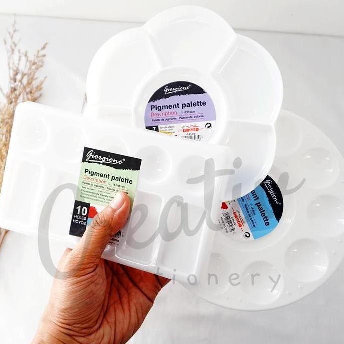 

Spot Barang !!! Giorgione Palet Lukis Bulat Doff Bundar Palette Paint 16.5 Cm G-Pl03