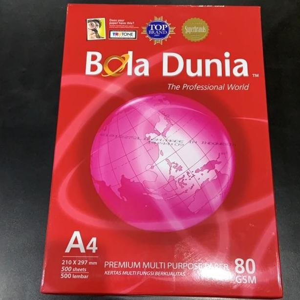 

Eksclusiv !!! Bola Dunia Kertas Hvs A4 80 Gr 1 Rim 500 Lembar 21 X 29.7 Cm